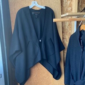 Elegant Black Women's Poncho by